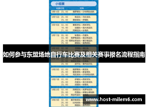 如何参与东盟场地自行车比赛及相关赛事报名流程指南