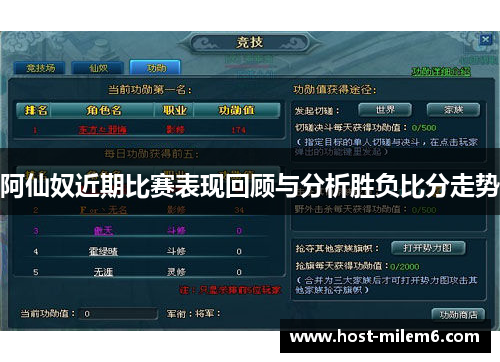 阿仙奴近期比赛表现回顾与分析胜负比分走势